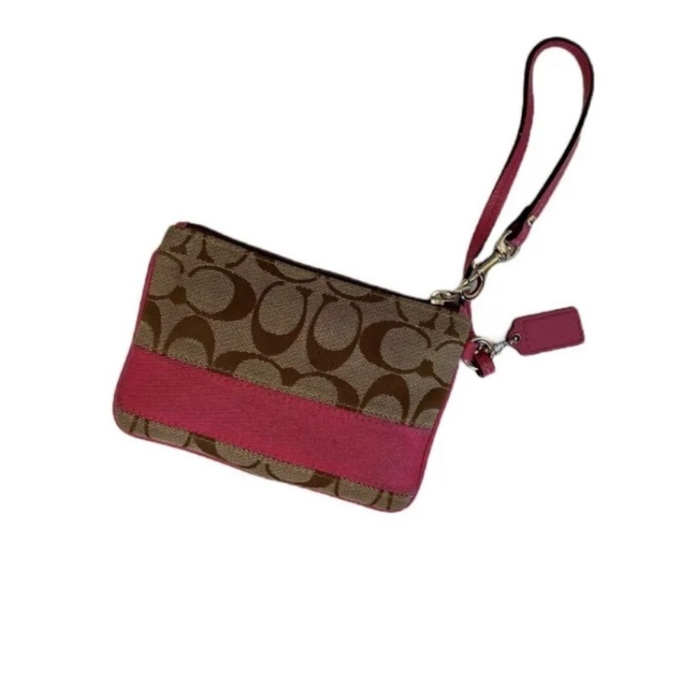 Coach hot pink khaki Y2K wristlet